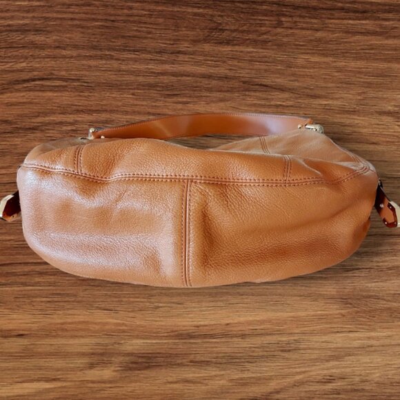 Michael Kors Brooke Pebble Leather Brown "Large" Hobo Handbag - Picture 7 of 11